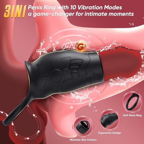 Sex Toys Male Masturbator Penis Ring Anal Toys with 10 Vibrating Modes Penis Training Extender G Spot Stimulator, Male Adult Sex Toys for Couples
