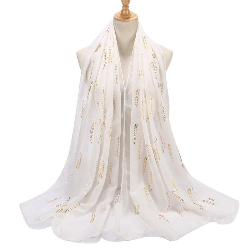 New  Summer Elegant Women Silk Scarf Beach Wrap Shawl Sparkly Gold Print Sunscreen Bandana Hijab Mujer Scarve Pareo Foulard