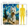 Vincent Van Gogh Starry Night West Highland White Terrier Print Bath Curtain Decor Suitable For Wet And Dry Separation