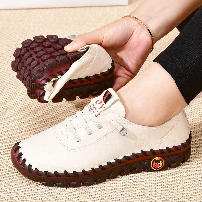 Hand-stitched beef tendon soft-soled mother shoes large size women's shoes flat-soled single shoes wear-resistant casual shoes