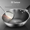 ASD Honeycomb Non-Stick Flat Bottom Stainless Steel Wok