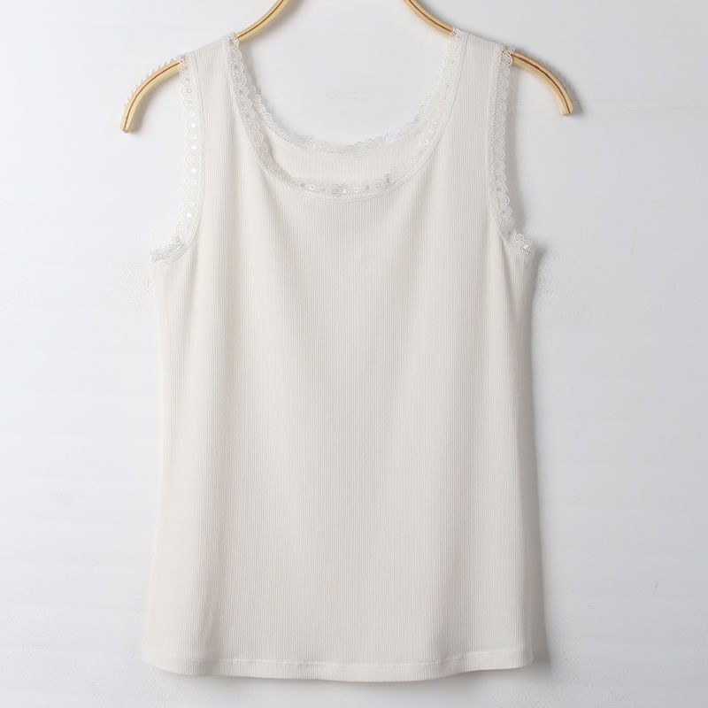 Modal Summer Thin Ribbed Camisole Vest with Women's Lace Floral Power Slim Fit for Outerwear and Innerwear, As Well As A Base Vest