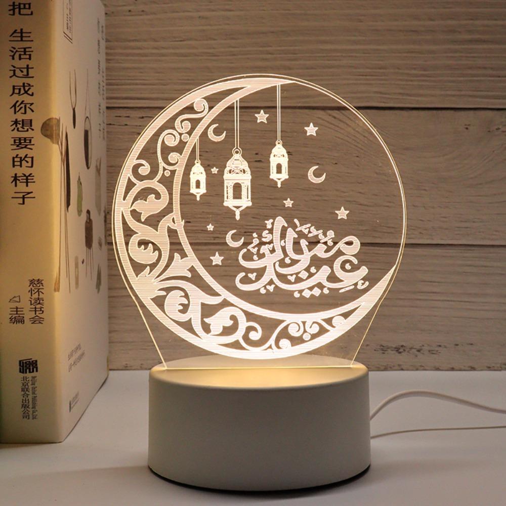 USB Acrylic Night Light Moon Castle Festival Ornaments New 3D LED Light  Party Supplies