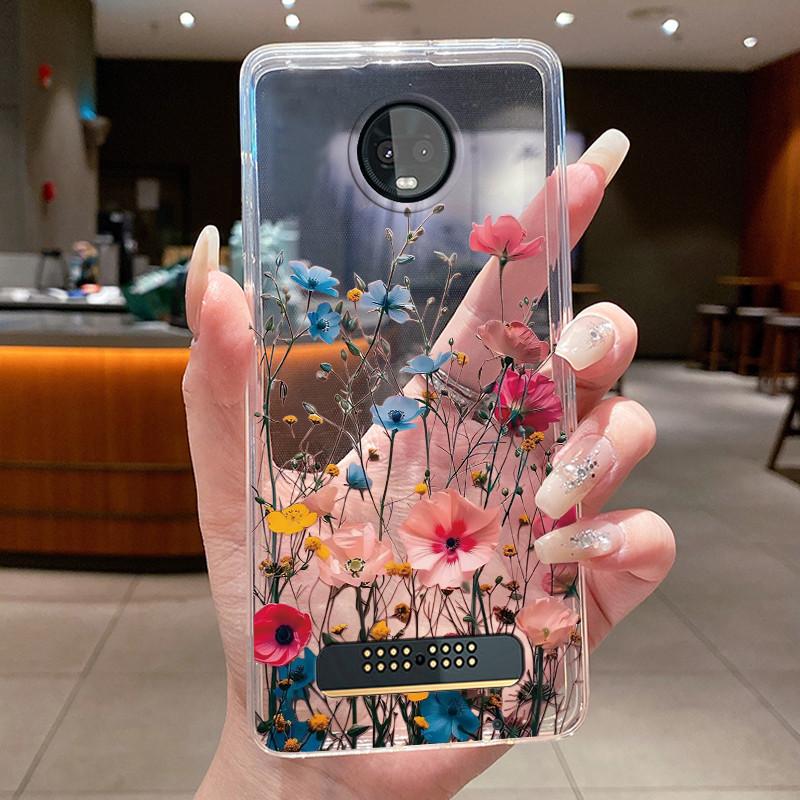 For Motorola Moto Z3 Play Case Clear Luxury Fashion Butterfly Flower Soft Silicone Phone Cover for Moto Z3 Play Transparent Case