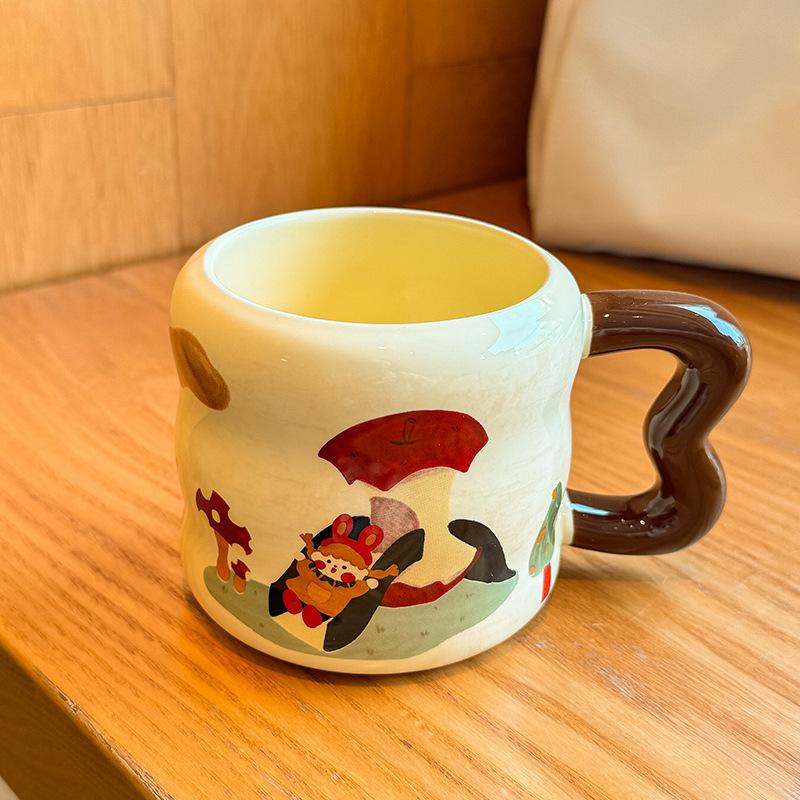 Hochwertige Keramiktasse mit Deckel Freundin Souvenir Geschenk für Mädchen Geburtstagsgeschenk praktische Keramiktasse kreatives Geschenk