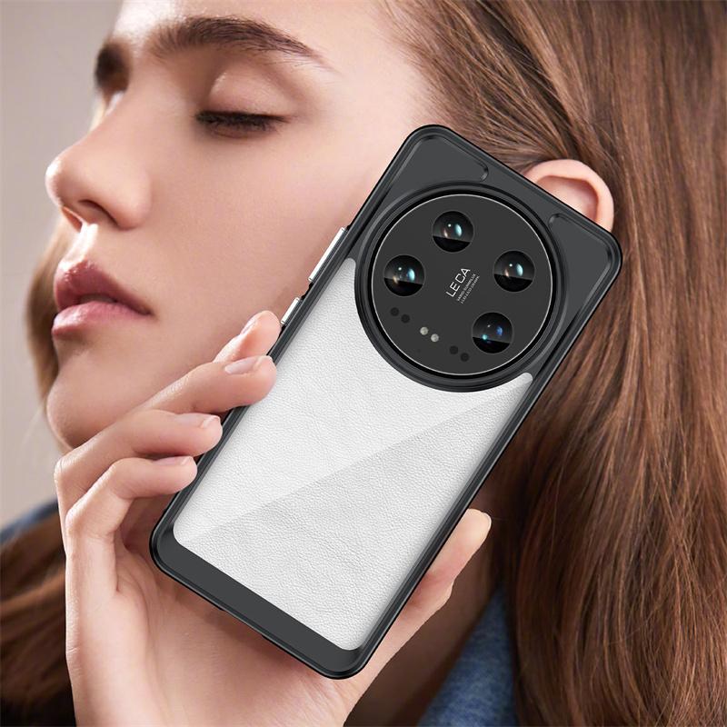 Transparent Shockproof TPU Case for Xiaomi 14 Ultra 13T 13 Lite 12 12T Protective Frame Full Protection Colorful Clear Cover