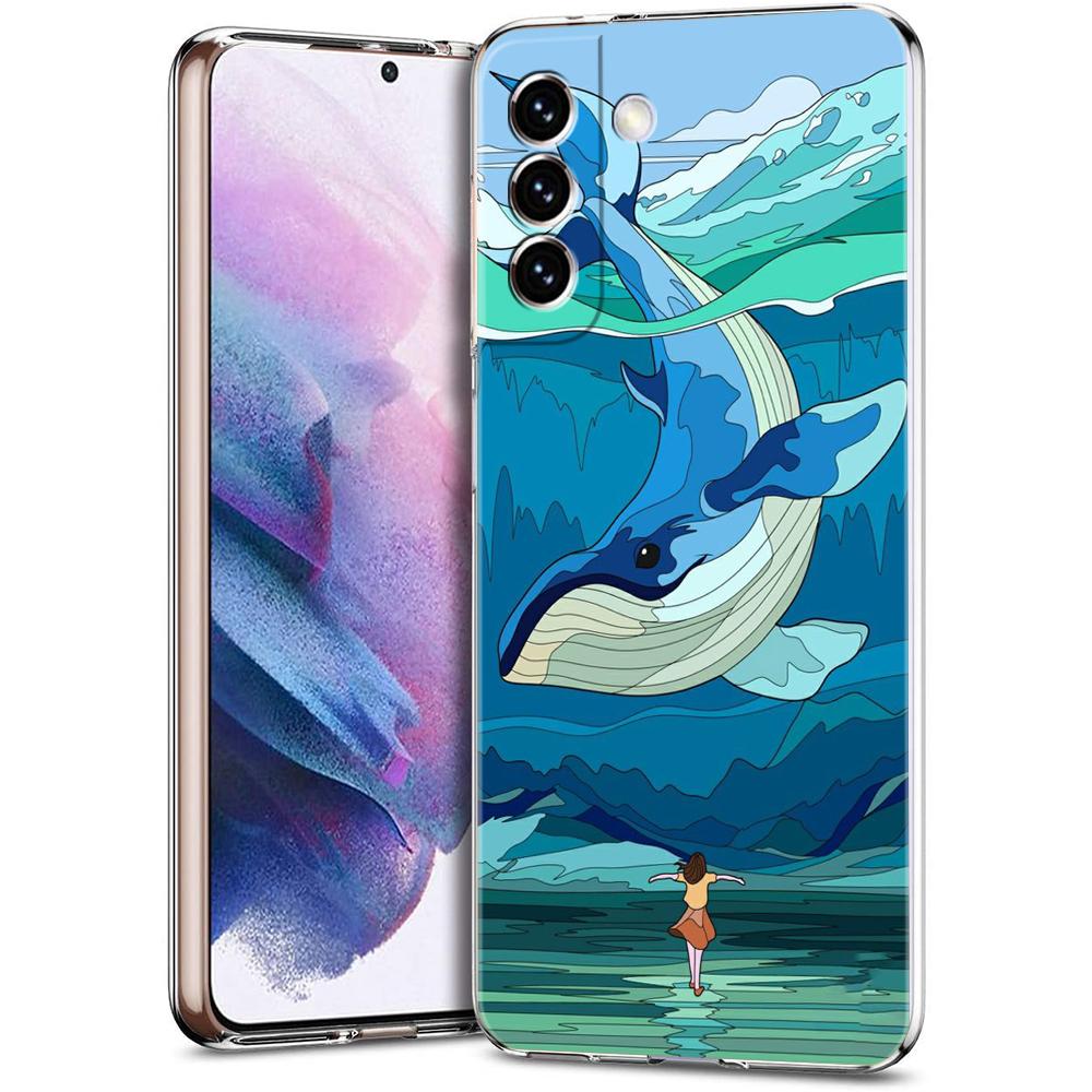Phone Case For Samsung Galaxy S24 Ultra S23 FE S22 S20 S21 5G S10 S9 Plus S10E S8 Clear Orca ocean lovely killer whale Cover