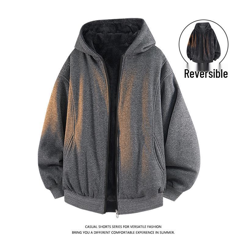 Unisex Fashionable Double-Sided Hoodie - Rabbit Fur & Cotton Blend with Group Logo Print XL
