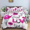 3D Liebesherz Eiffelturm Bettwäsche-Set Einzelbett Zweibettbett Doppelbett Queen-Size King-Size Cal King-Size Bettwäsche-Set