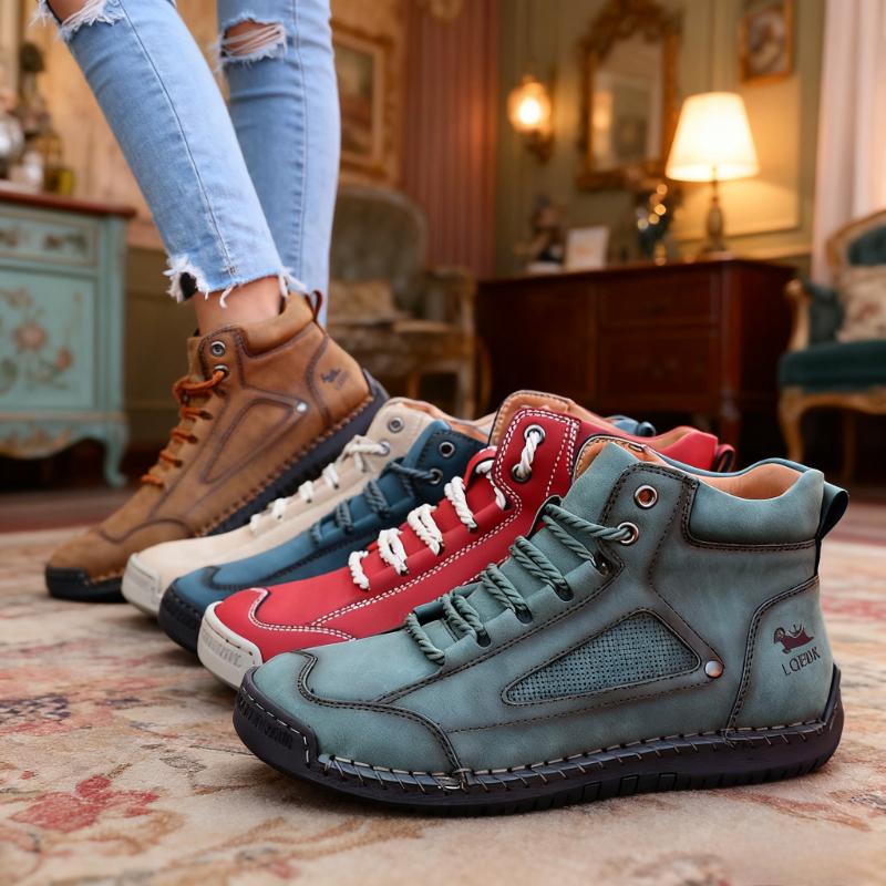 Botas de Mujer Color Nude Caña Alta Retro Antideslizantes Zapatos de Trabajo Zapatos para Exteriores Suaves Homme Clásico Tobillo Planos Antideslizantes Mocasines Zapatillas Deportivas