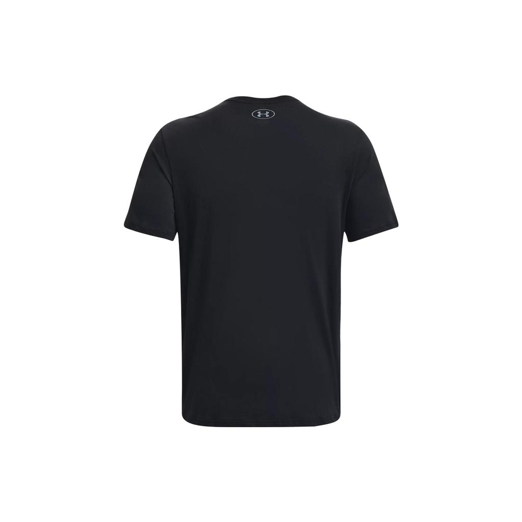 Under Armour Logo Print Crew Neck Short Sleeve T-Shirt Men Tops Black 1379451-001