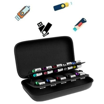 Bolsa organizadora de almacenamiento para unidad flash USB, de gran capacidad, resistente a golpes, resistente a impactos, organizador de unidad flash de bolsillo con cremallera