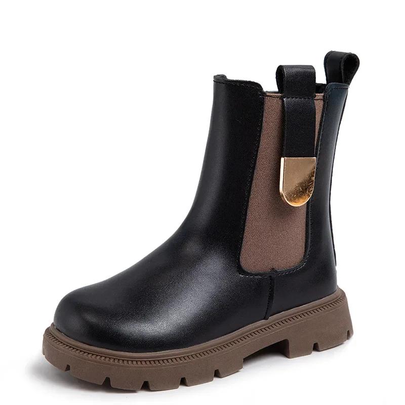 Autumn Winter Girls' Boots Kids Shoes Girl Fall Chelsea Boots British Child Winter Warm Waterproof Ankle Boots