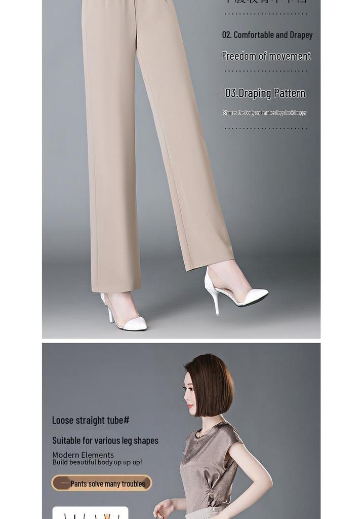 Plus Size Elastic Waist Casual Pants for Middle-aged and Elderly Women