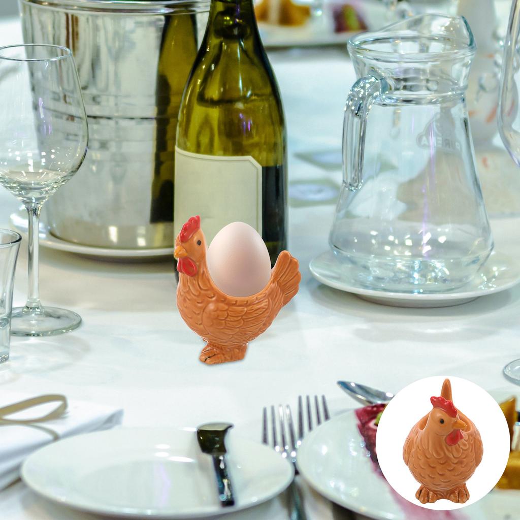 Ceramic Egg Holder Chick Shaped Decorative Porcelain Soft Boiled Egg Cup for Breakfast Easter Tabletop Display Rustic Farmhouse