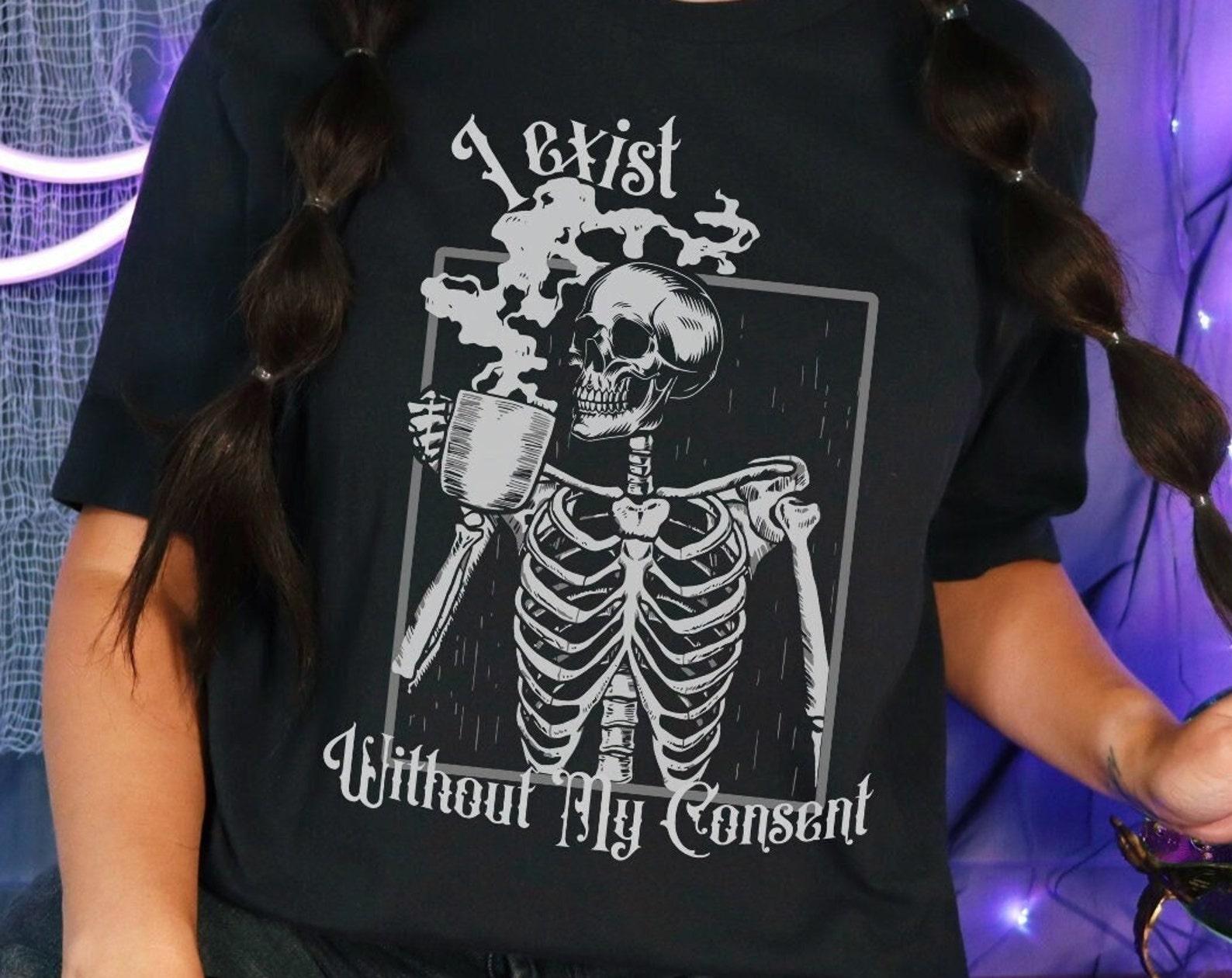 Nihilistic Skeleton T-Shirt: Funny Sarcastic Emo Tee S