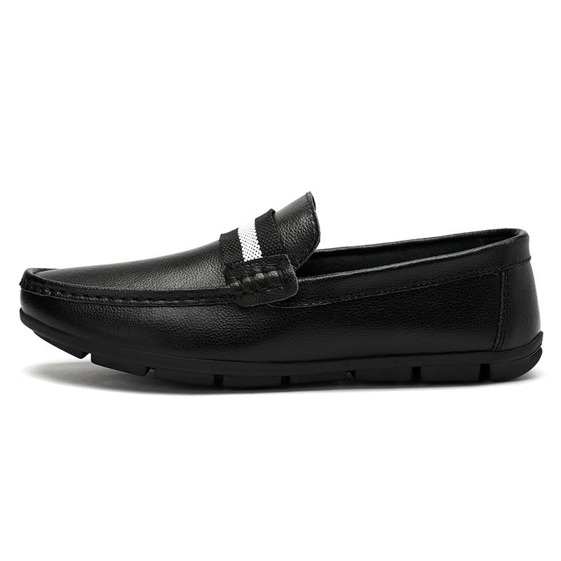 

Модная мужская кожаная повседневная обувь-слипоны, дышащая обувь для вождения, мужская повседневная кожаная обувь, дышащая, удобная мужская обувь 44 чёрный