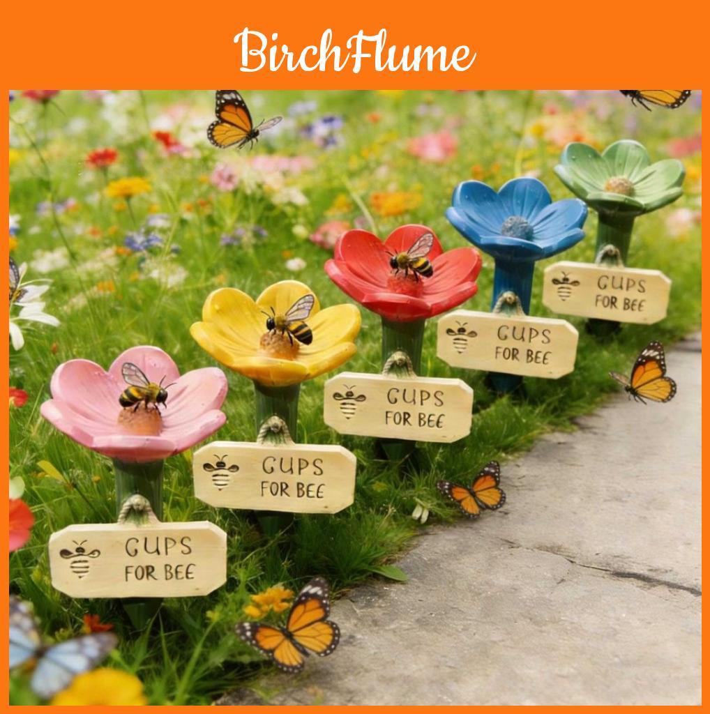 Flowershaped Ceramic Bee Watering Station Garden Decor Gift For Gardeners