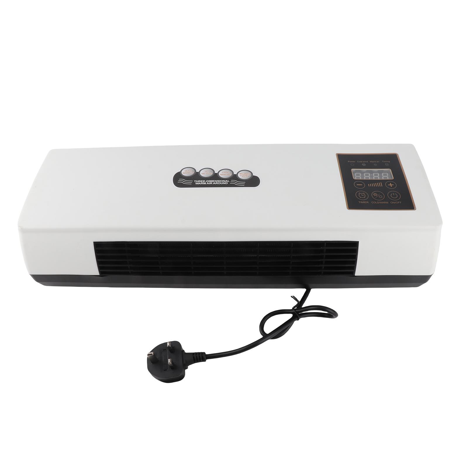 Verwarming Ventilator 2-in-1 Verwarming Natuurlijke Wind Timer Digitale Weergave Wandmontage Ruimteverwarmer voor Slaapzaal