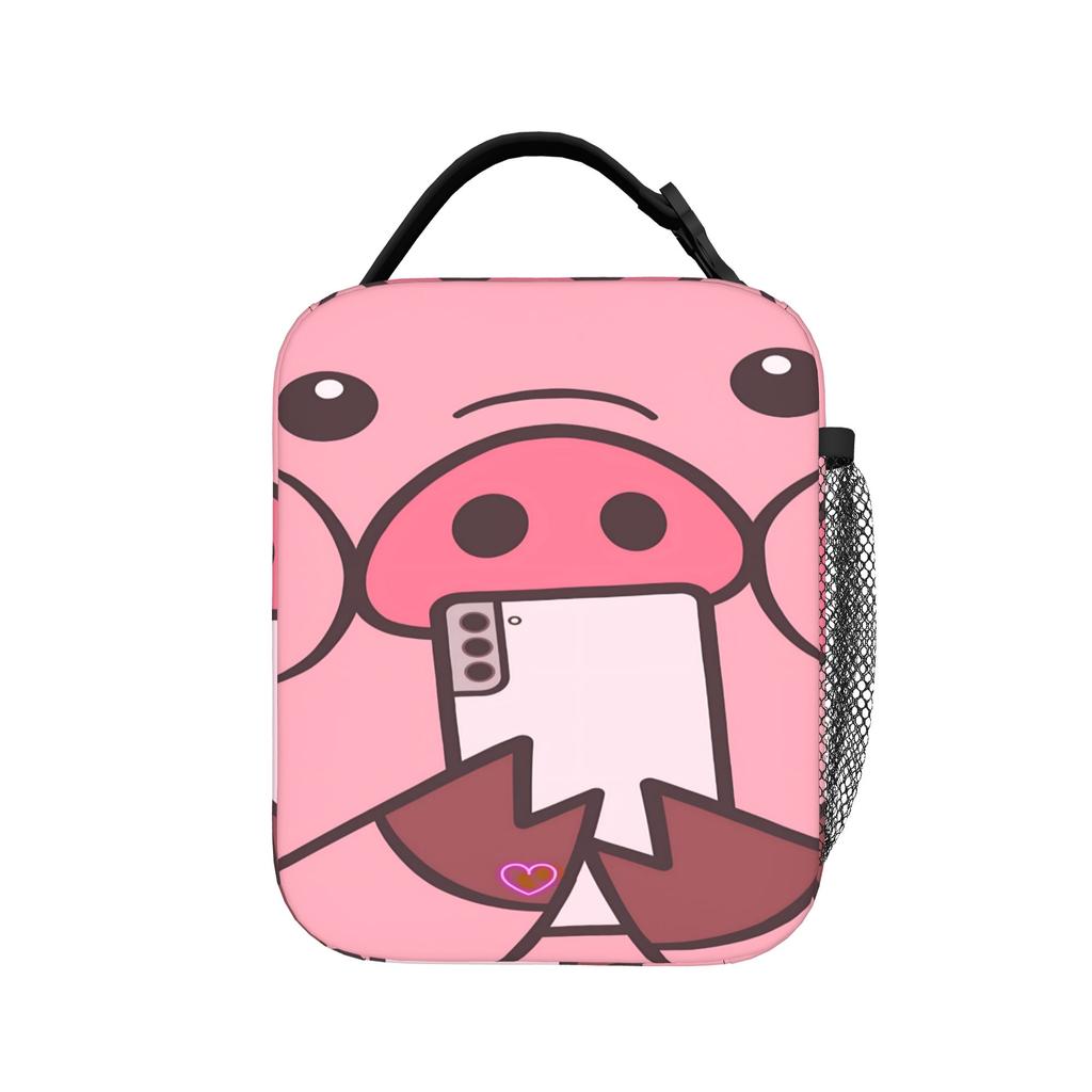 Cute Pink Pig Lunch Bag Aesthetic Lunch Box For Adult Outdoor Picnic Convenient Cooler Bag Waterproof Graphic Tote Food Bags