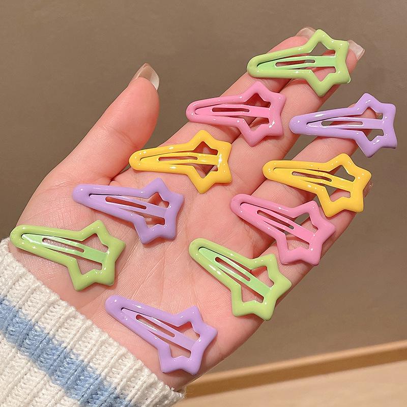 Y2K Dopamine Color Pentagram Small Hair Clip for Women & Kids - Cute Bangs & Side Hair Accessory