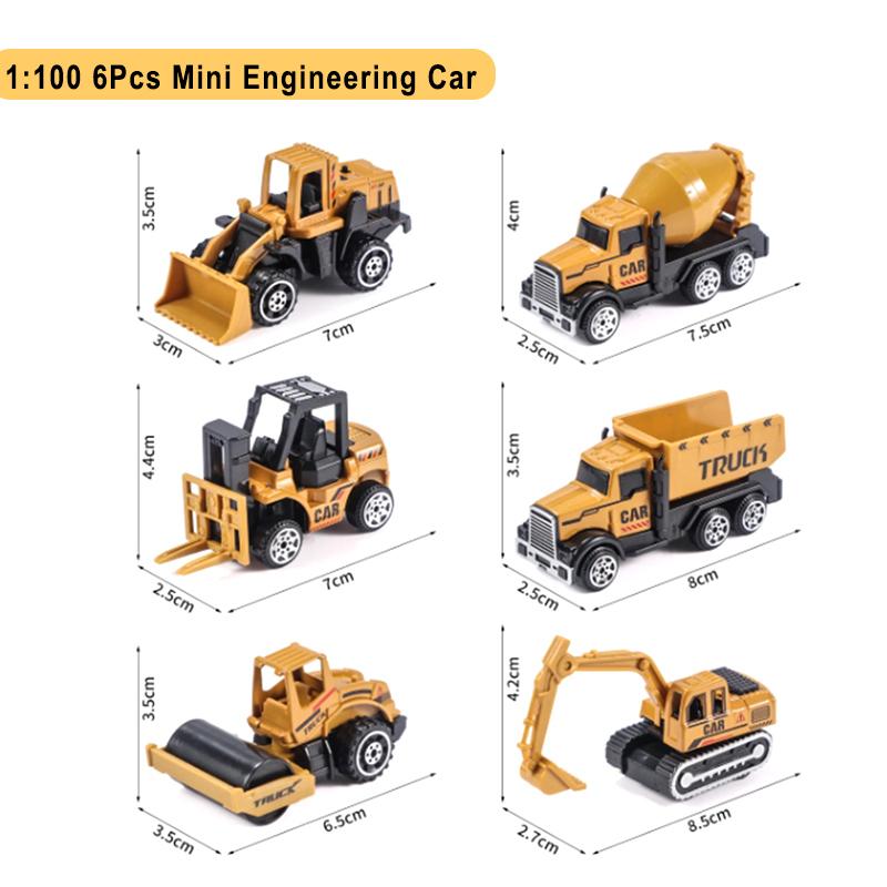 6Pcs/Set Mini City Ambulance Engineering Police Fire fighting Truck Plane Diecast Car Plane Vehicle Toys for Children