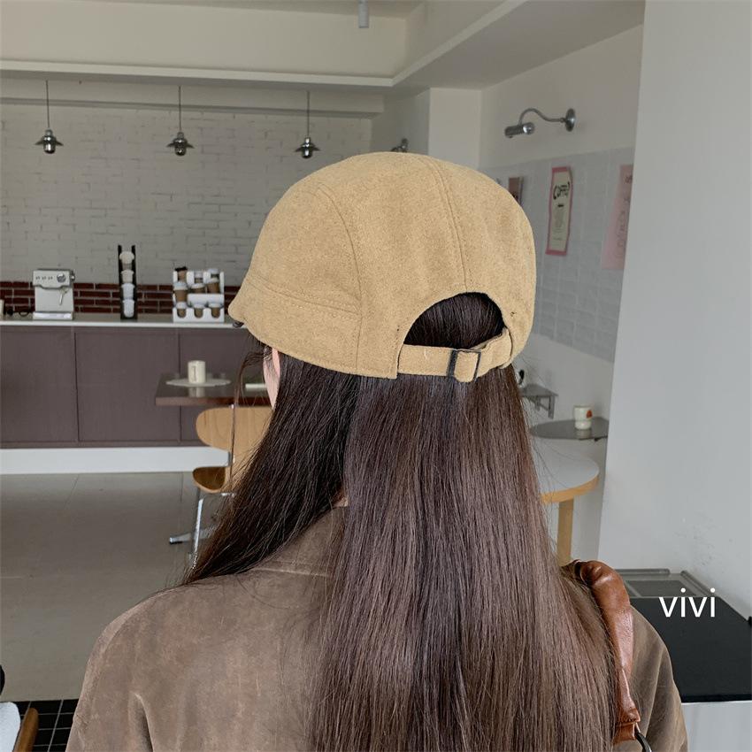 New retro black forward hat children autumn and winter British retro versatile simple temperament literary cap