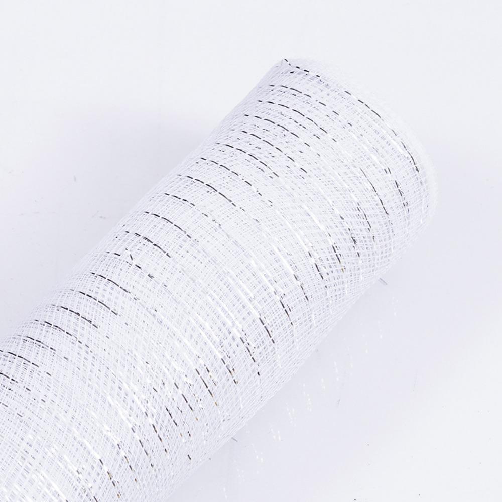 

Высококачественный многоразовый рождественский венок, полоски на елке, сделай сам, ручная работа, рождественская лента, золото и белый, сетчатая пряжа, рождественская елка