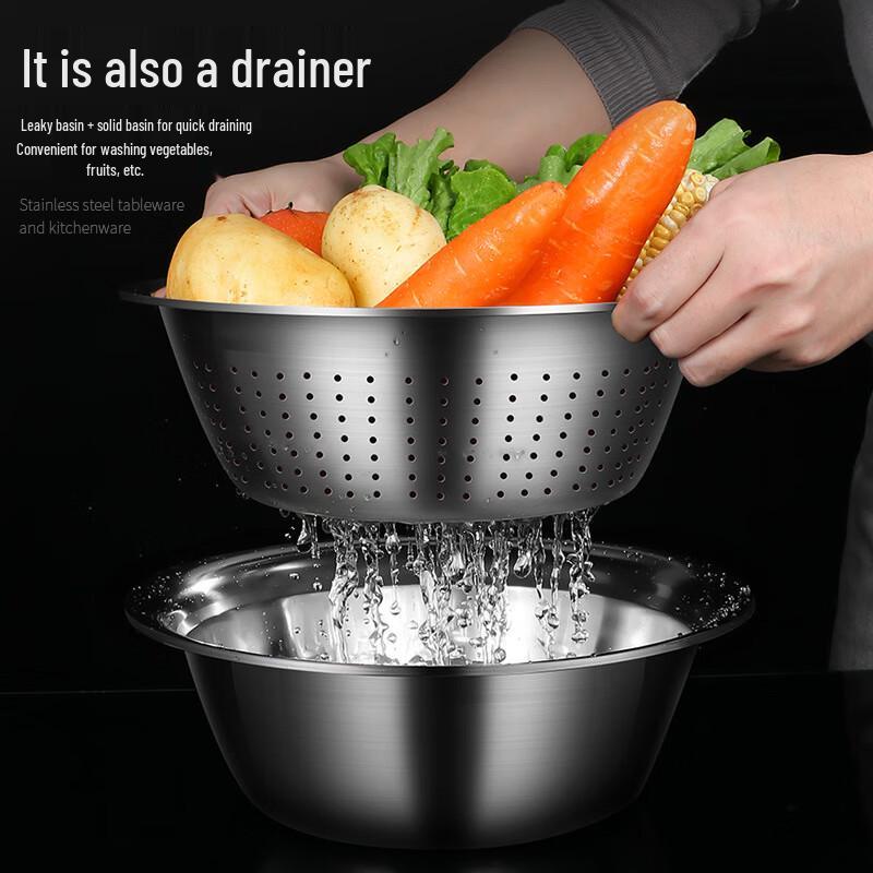 Shuangsheng 3-Piece Kitchen Grater & Drain Basin Set