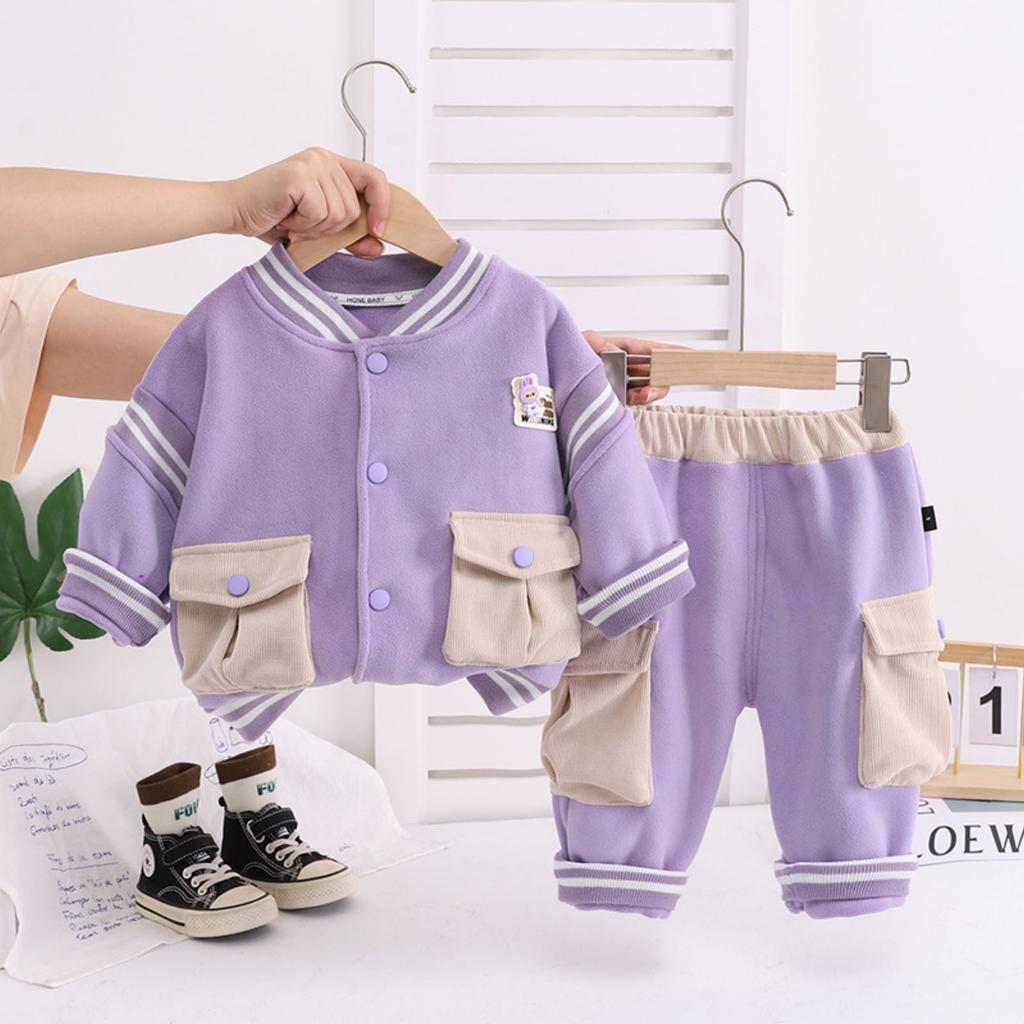 Kids Casual Long-Sleeve Set, Comfortable Daily Wear Outfits