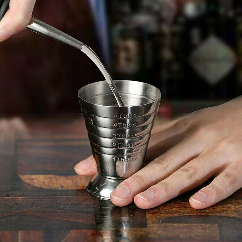 Camping For Parties High Quality BBQ Brand New Measure Cup Jigger Shot Measure Cup Mixed Cocktail Beaker Sliver