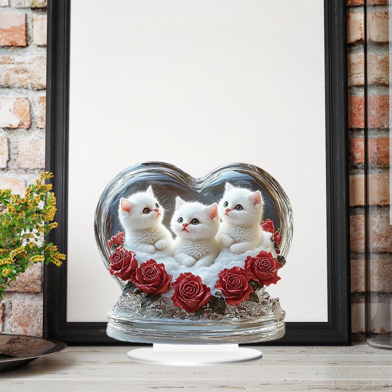 

Статуэтка для рабочего стола, украшение для рабочего стола, фигурка кошки, котенок для каминной полки Style B