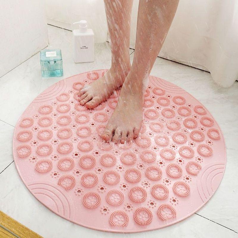 Round Waterproof Anti-Slip Bathroom Mat for Shower, Toilet, and Home