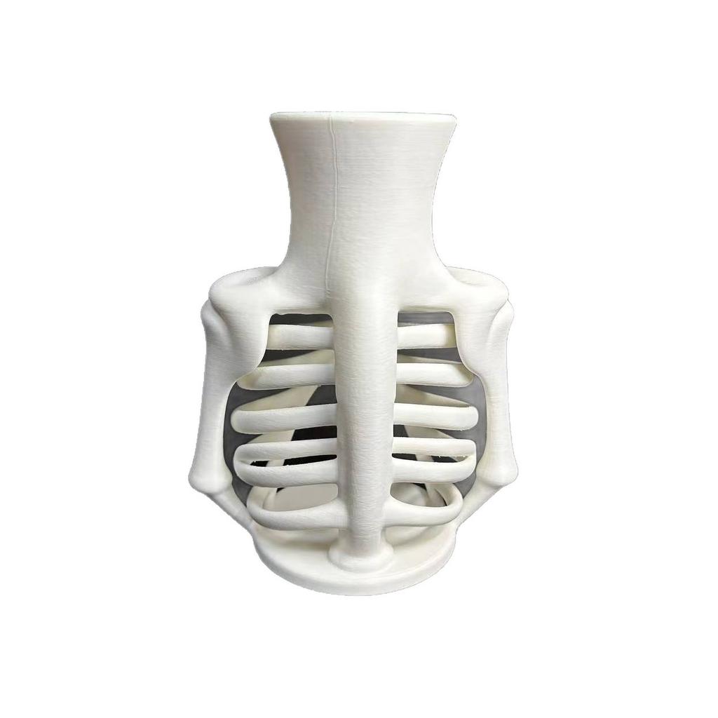 PLA 3D Printed Skeleton Rib Cage Vase Gothic Halloween Home Decor Unique Anatomical Style Indoor Tabletop Flower Vase
