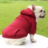 Pet Dog Hoodie Winter Solid Color Hooded Sweatshirt Elastic Hem Foreleg Sporty Sweatshirt Warm Windproof Pet Outfit