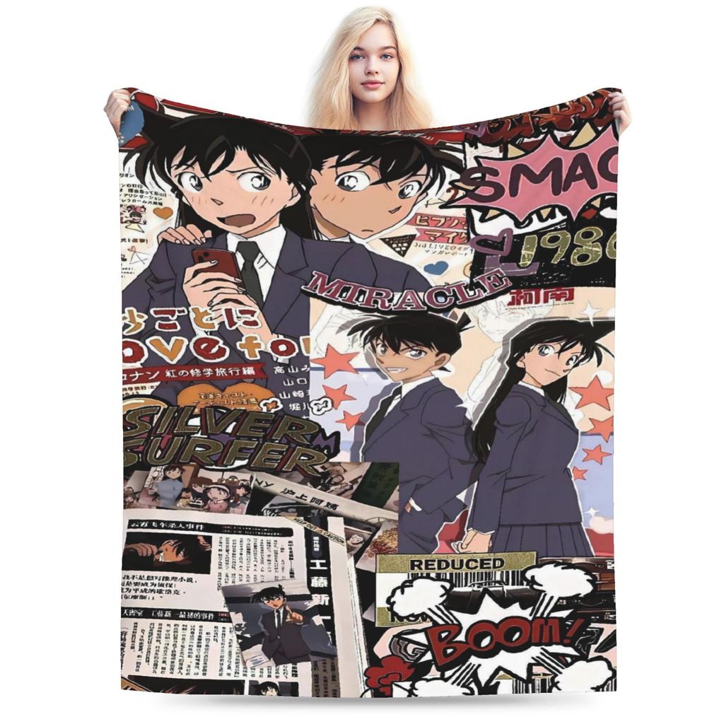 Shinichi Und Ran Flannel Blankets Winter Soft Warm Throw Blanket For Children Outdoor Pattern Bedspread Sofa Bed Cover