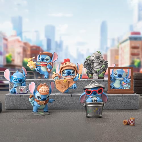 TOP TOY Disney "Stitch City Adventure" Series [Assorted Box of 6] Blind Box Figures, Soft Vinyl Toys, Gift for Birthdays, Christmas, and Disney Charac