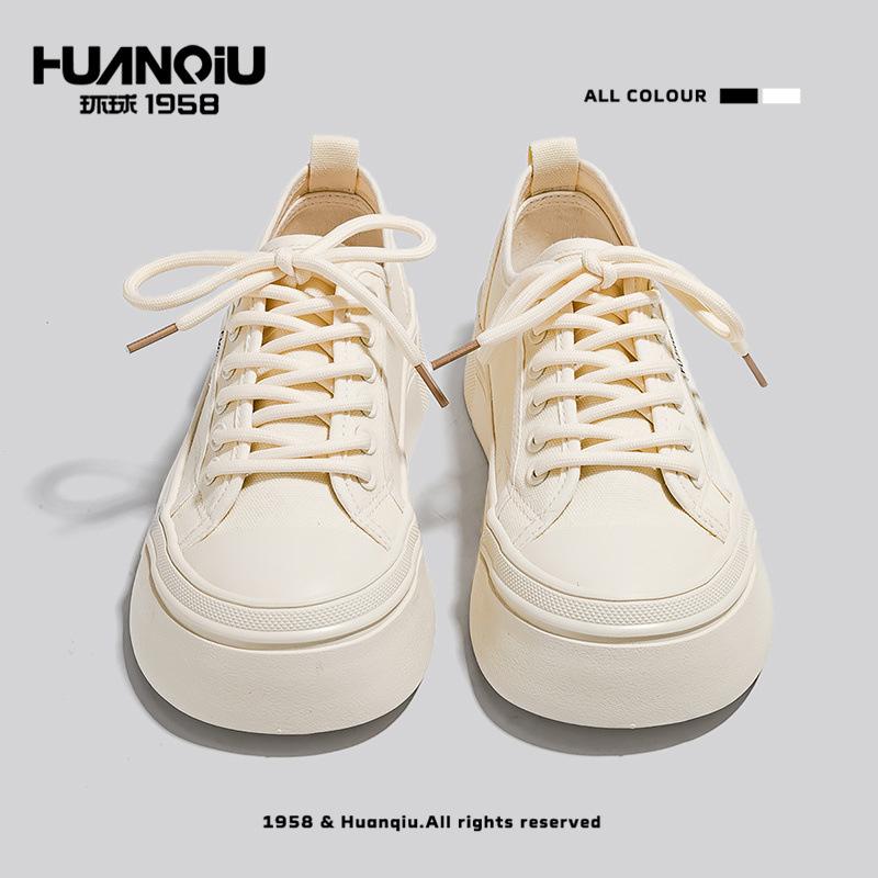 Глобальные холщовые туфли на платформе для увеличения роста 22 весна и лето новые повседневные студенческие мягкие милые маффины повседневные кеды 35