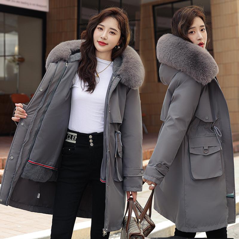 New down cotton-padded clothes women's medium and long loose cotton-padded clothes winter thickened warm pie to overcome coat tide