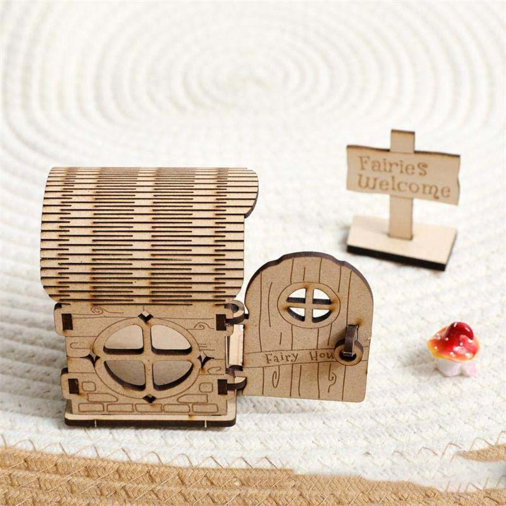 DIY Kit Wooden Fairy House Kit Wooden Material DIY Assembled House  Desktop Decoration