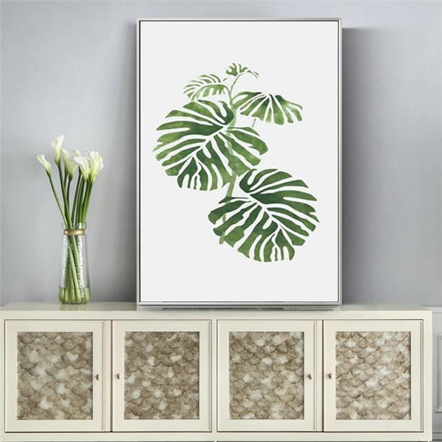 Nordic Style Simple Watercolor Green Plant Leaves Children's Decoration Poster Printing Picture Home Decoration Canvas Painting