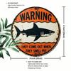 Vintage Shark Warning Metal Sign Retro Wall Decor for Bar Garage Home
