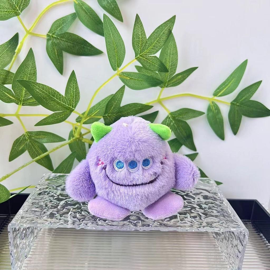 Charming Eyed Three Plush Monster Keychain Cute Backpack Pendant Adorable Gift Toy