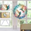2D Flat Hummingbird DIY Rhinestone Diamond Art Window Pendants Double Side Print Single Dide Drill Wall Decor for Home & Windows