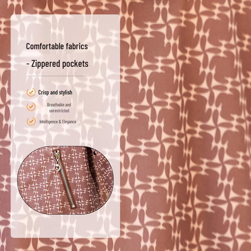 Mid-Age Women's Hooded Plaid Windbreaker