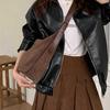 2025 New Korean Style Women's Suede Crossbody Shoulder Bag - Large Capacity Retro Tote for Autumn/Winter