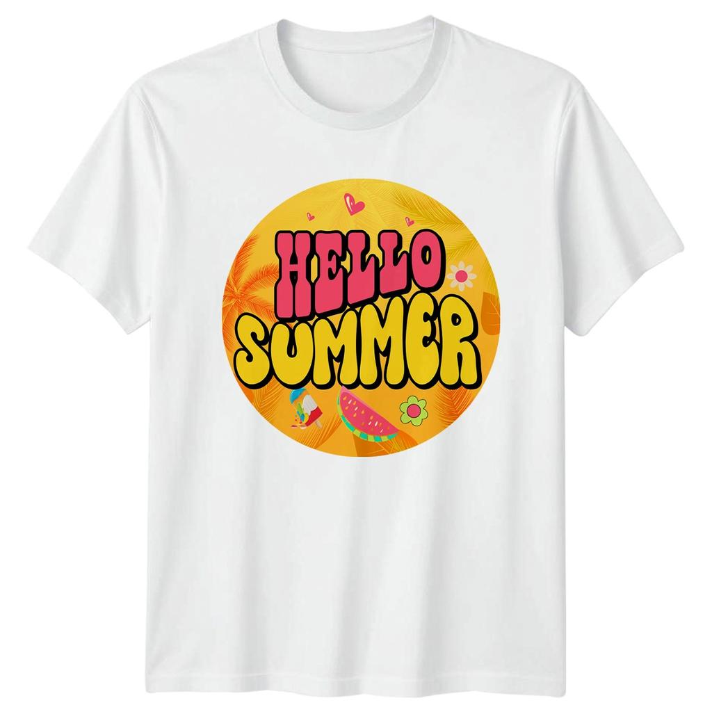 Hello Summer TShirt Retro Vacation Seasonal Gift For Him And Her