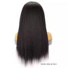 Long Straight Wig Middle Part Yaki Texture Black Synthetic Hair Women