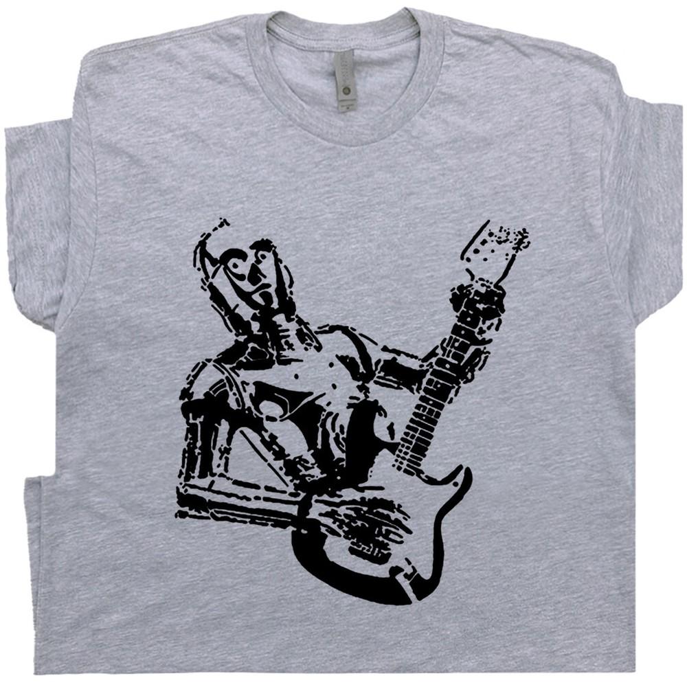 

Cool Guitar T Shirt Robot Playing Electric Acoustic Guitar For Men Women Graphic S