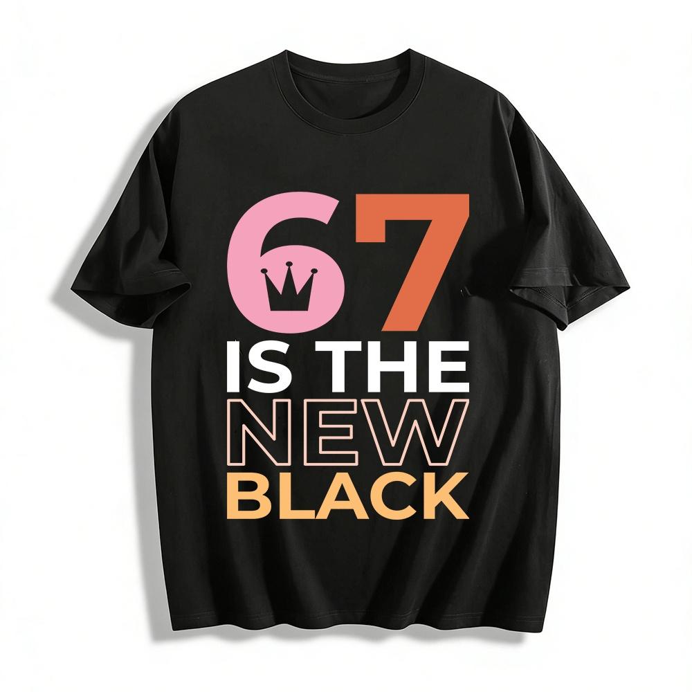 

Trendy 67 Crown Print Casual Crew Neck Tee Top Pure cotton T-shirt XXS